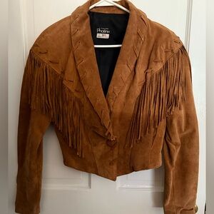 Vintage suede fringe 100% leather jacket size medium